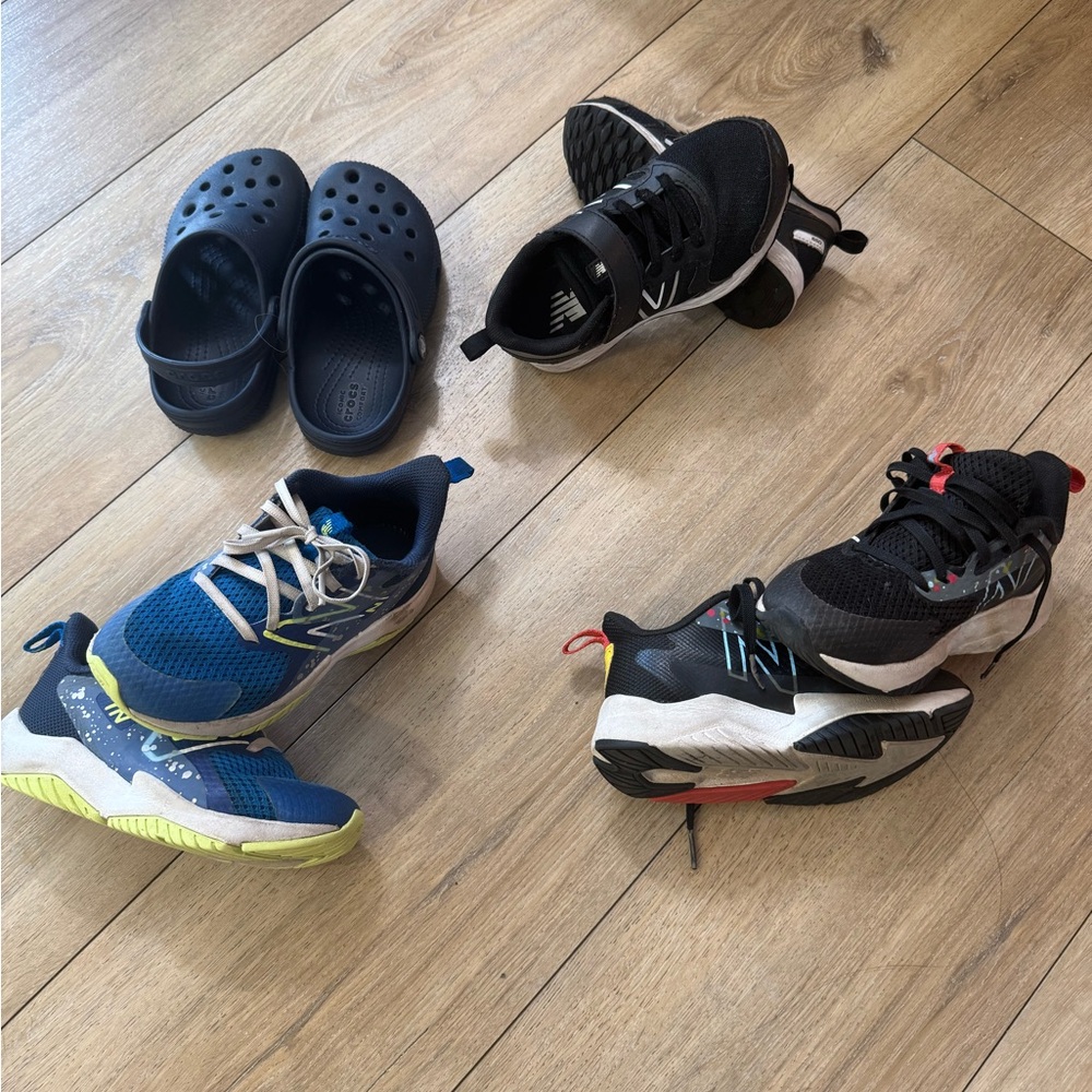 Kids Black and Blue Athletic Shoes